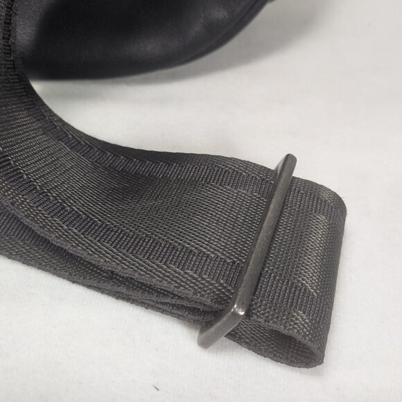 Harbour 2nd Black Ash Genuine Leather Guitar Strap Large Belt Bag Fanny Pack - Picture 4 of 12